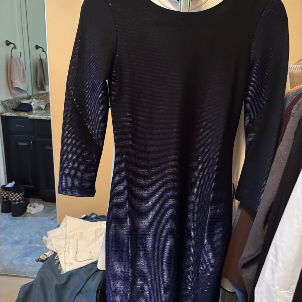 NWOT Elegant Black and Blue Women's Dress